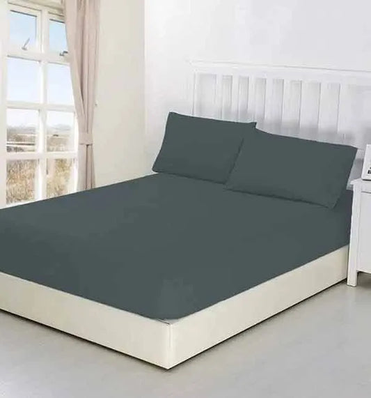 Premium Quality Fitted Bed Sheet – Stretchable Jersey Knit Mattress Cover with Elastic, Available in Multiple Colors.