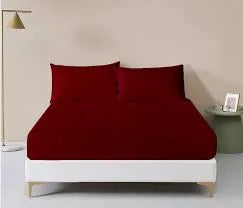 Premium Quality Fitted Bed Sheet – Stretchable Jersey Knit Mattress Cover with Elastic, Available in Multiple Colors.