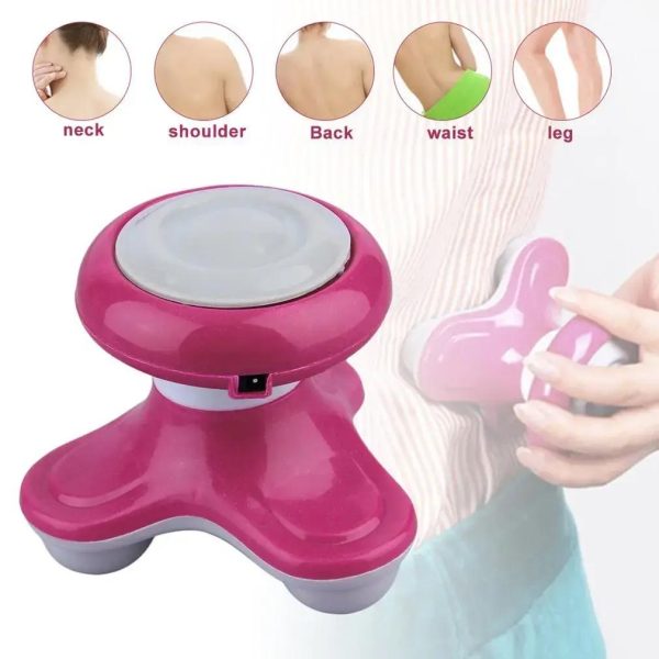 Mini Portable USB Triangle Electric Massager for Full Body Relaxation with Wave Vibration.