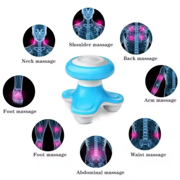 Mini Portable USB Triangle Electric Massager for Full Body Relaxation with Wave Vibration.