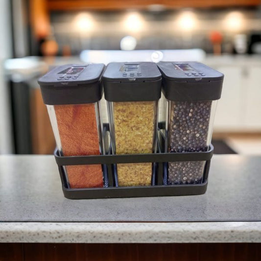 Set of 3 Plastic Spice & Herb Storage Boxes – Masala Organizer Containers