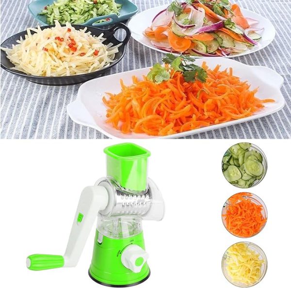 Tabletop Drum Grater | Manual Vegetable Slicer & Grater | Multi-Functional Kitchen Tool (Random Color)